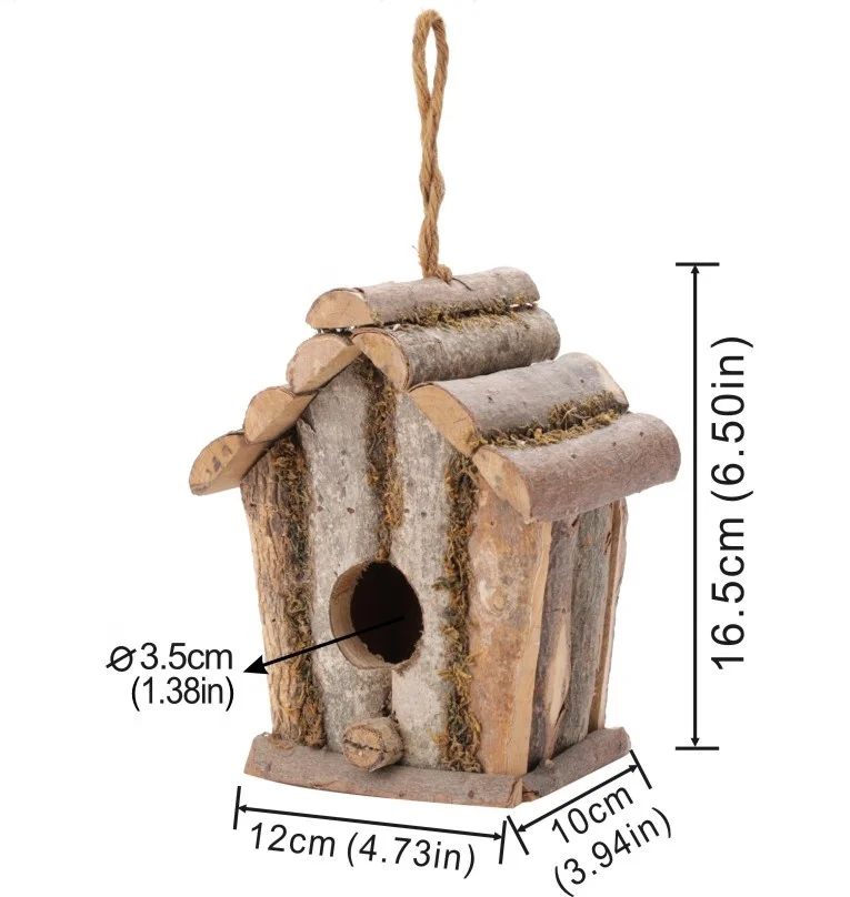Chinese Bird House Suppliers Customized Eco-friendly Small Wooden Bird House Practical Birdhouse Pet House