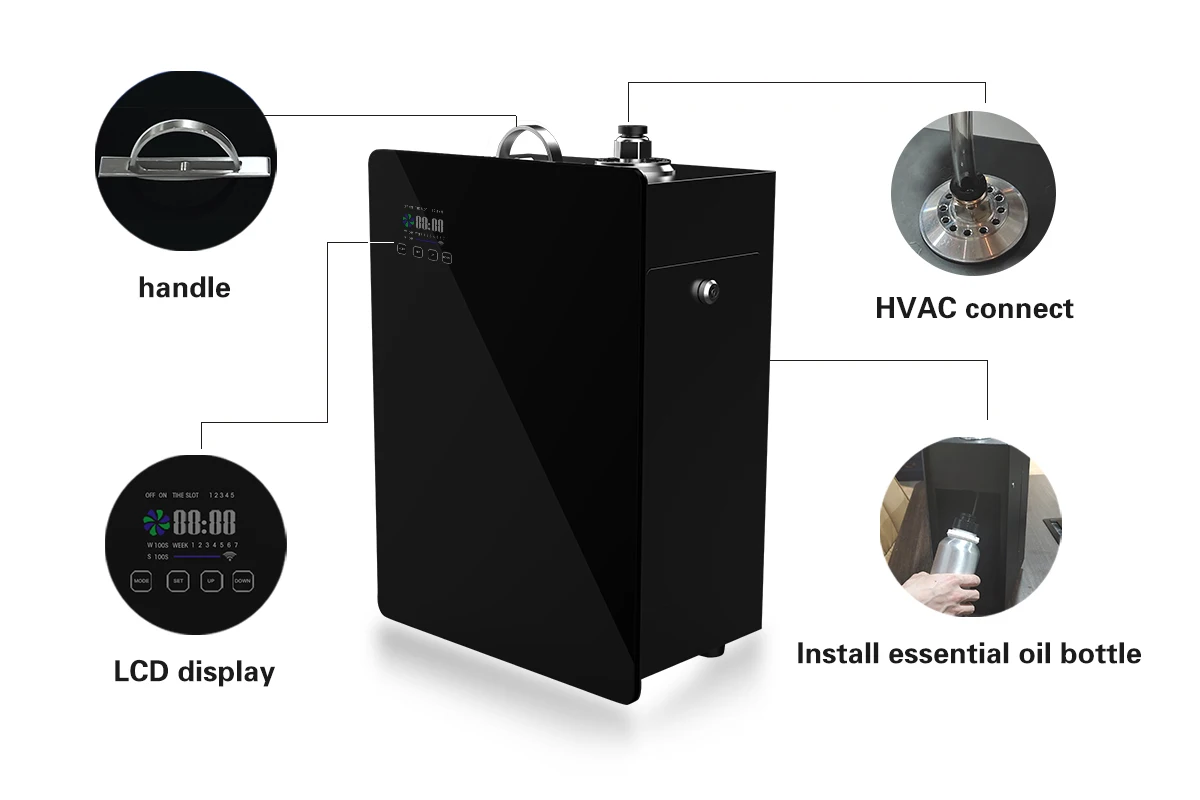 Remote control metal HVAC electrical scent machine essential oil 2022 aroma diffuser