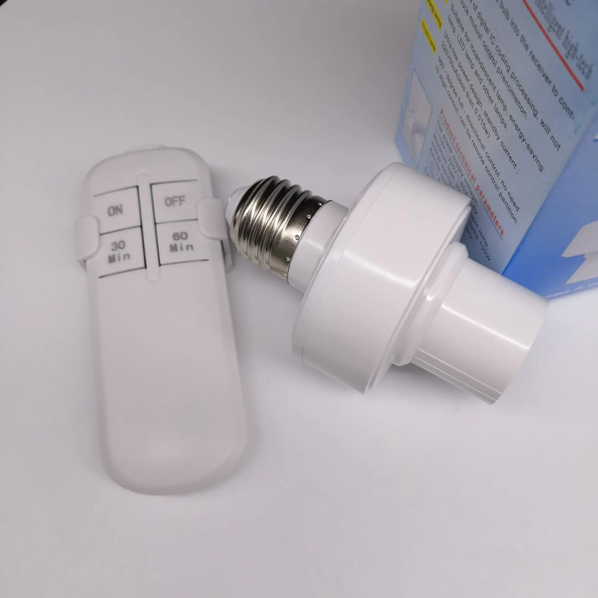 220V Remote Control Switch Wireless RF E27 Screw Light Base ON/Off Timer Switch Socket For LED Lamp Bulb Smart Home