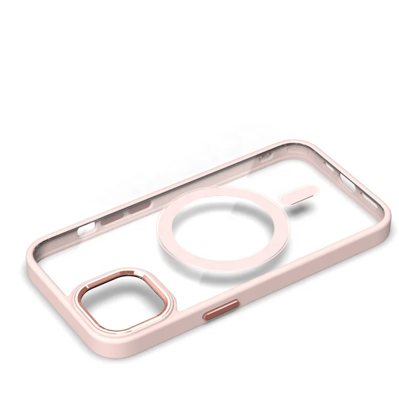 Color Magnet Ring Phone Case  For Magsafes Wireless Charging Clear Cell Phone Case For iPhone13 12 11 Magsafes Clear Metal Case