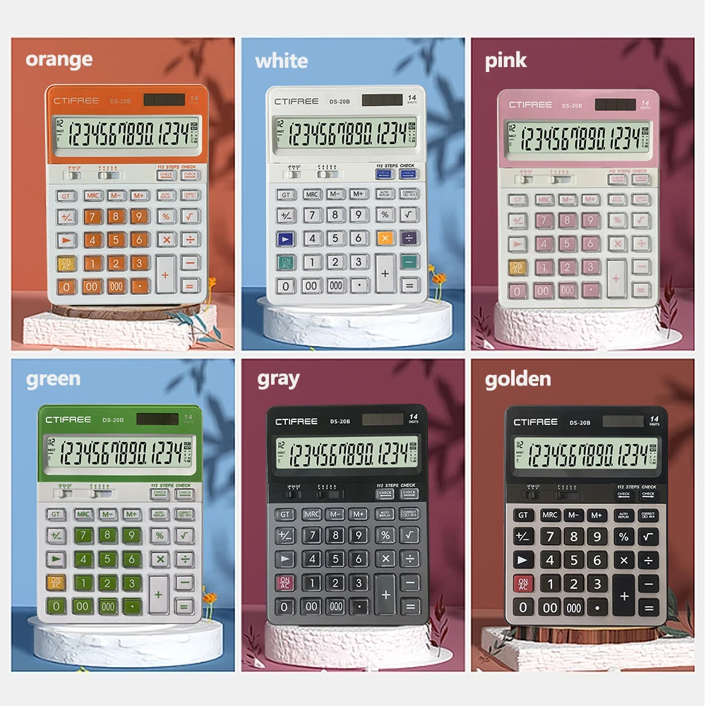 Hot Sale Calculator School Office Business Accounting Desktop New Style Simple Calculator 14 Digit Backup Battery Calculator