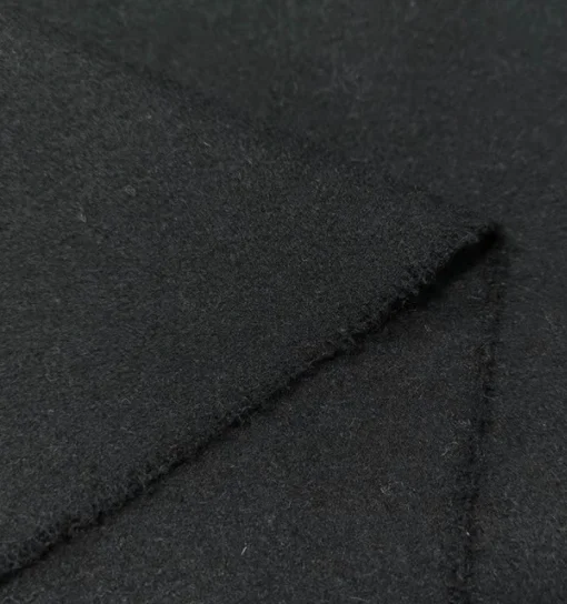 IN STOCK BLACK COLOR 50%W 50%T Melton fabric 700g/m Suitable for overcoats, jackets, windbreakers, winter clothing