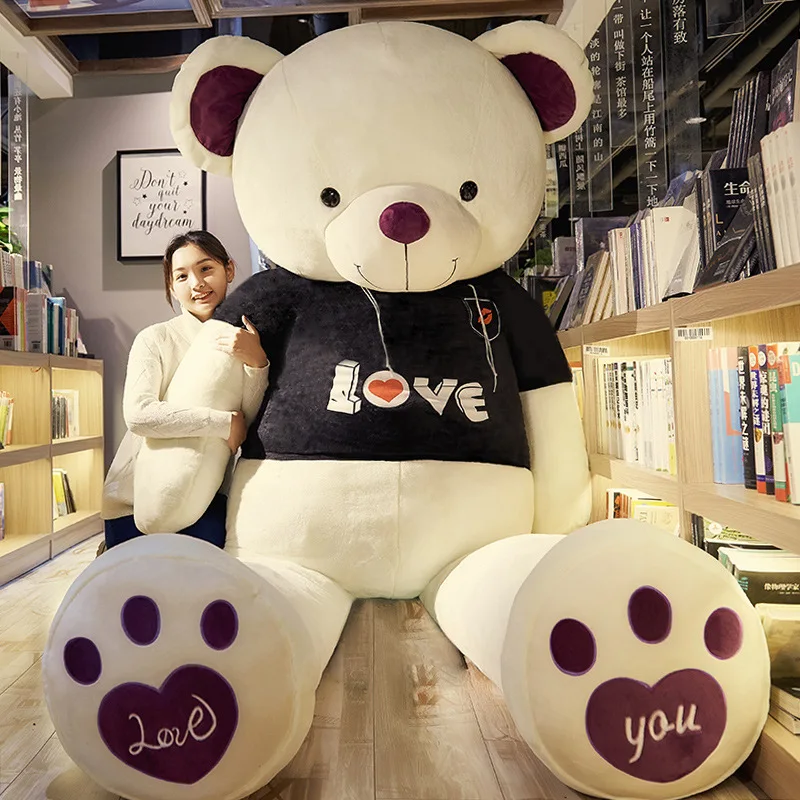 Big Size 120cm 140cm 160cm 180cm hugging large Teddy Bear with Bowknot Plush Toy stuffed gift Home Decoration Soft Toy Doll