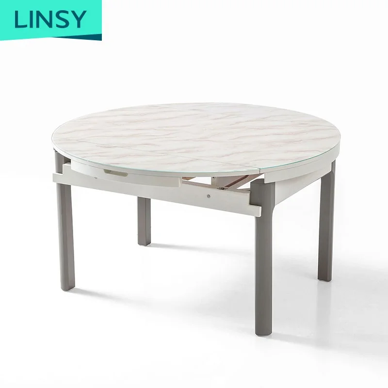 Hot Sale 4 6 8 Seater Extendable Luxury Granite Modern Marble Round Dining Table
