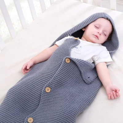 Hotsale Cute Newborn Knit Baby Sleeping Swaddle Bag Stroller Blanket Out Package Sleeping Quilt
