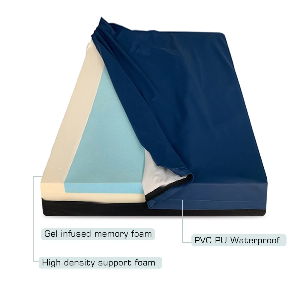 Single Size Waterproof Hospital Bed Medical Grade  Memory Foam cooling gel Mattress With Washable Cover