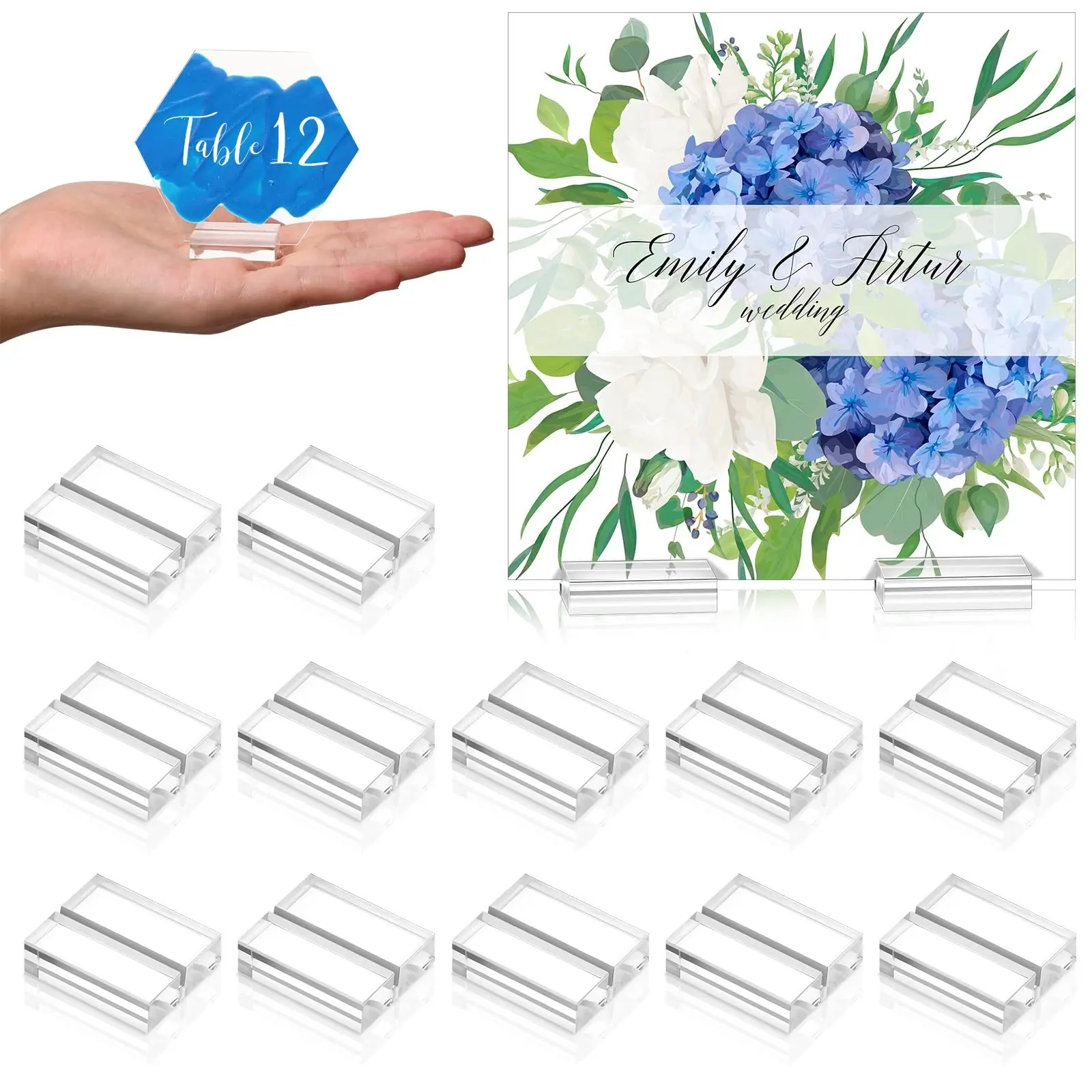 Factory Wholesale Acrylic Name Card Holder Table Number Wedding Sign Holders Display Stand for Party Supplies Centerpieces