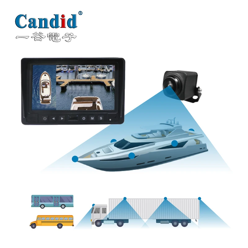 6 channels 360 surround  view monitor system 3D bird eye view camera system use for boat yacht