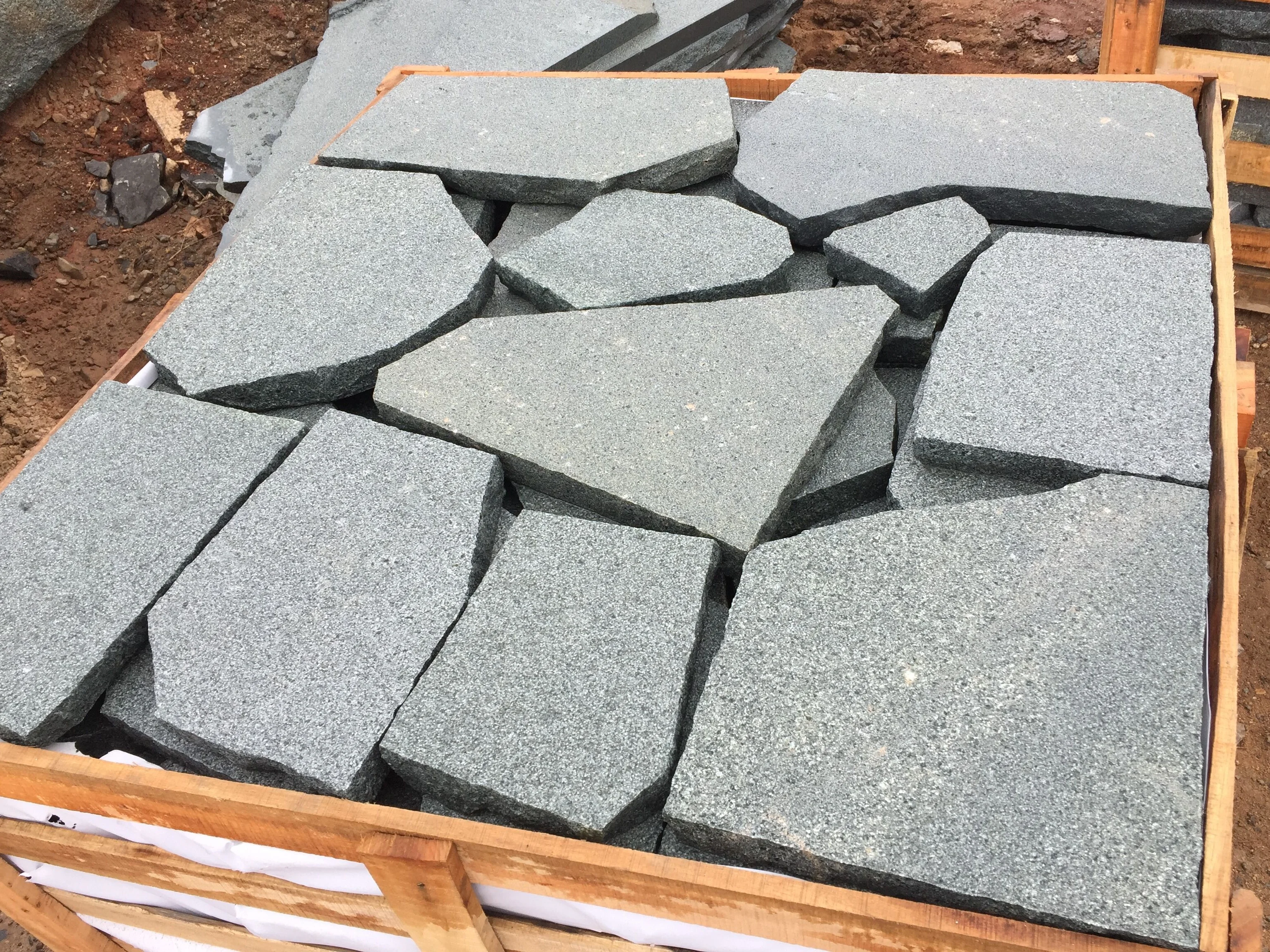 SHIHUI Wholesale Grey G612 Granite Floor Natural Stone Irregular Loose Crazy Paving Patio Pavers Flagstone Granite Tiles Slab