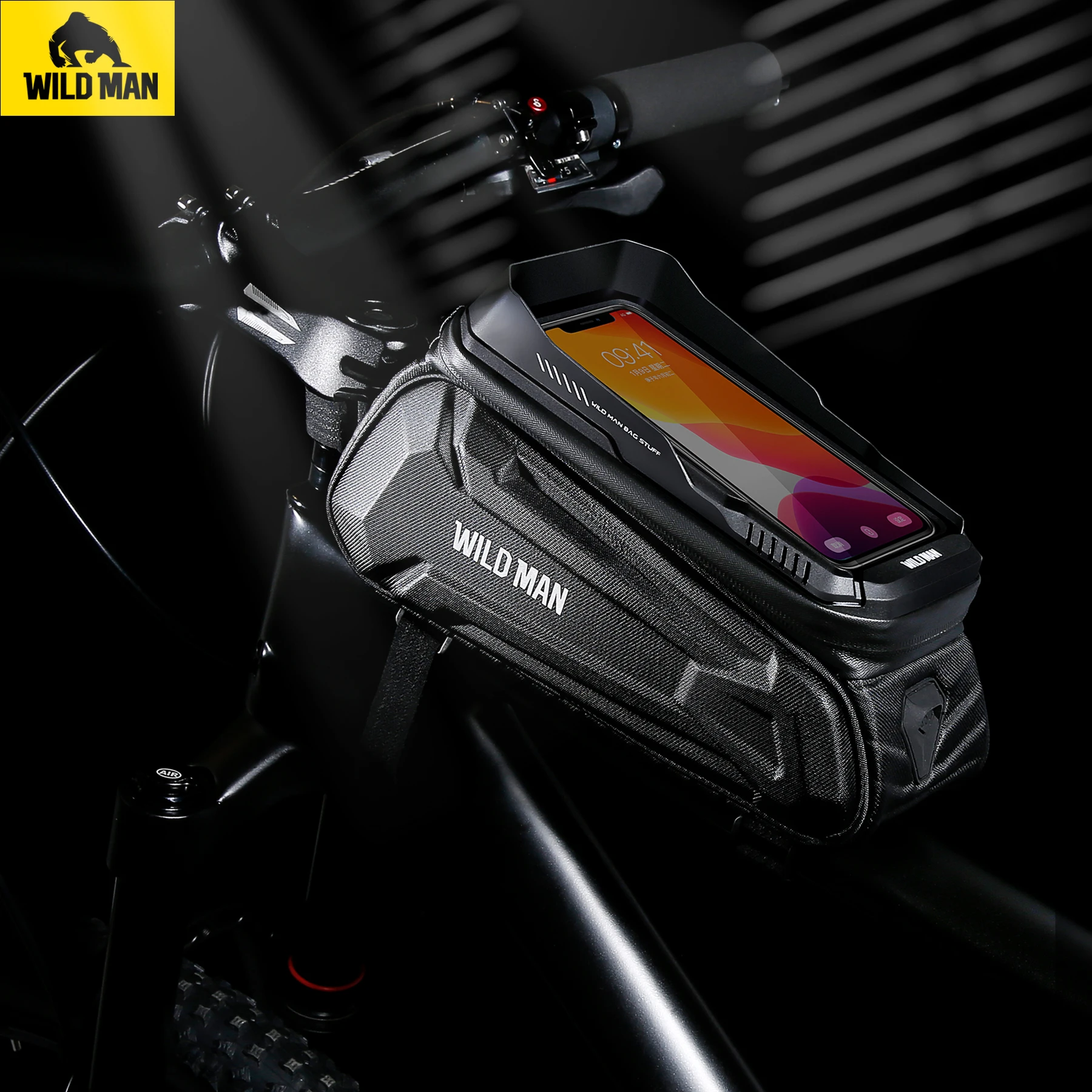 Wildman 1.2L XT5 Bicycle Bags & Boxes Waterproof Phone Holder TPU Touch Screen Frame Bike Bag