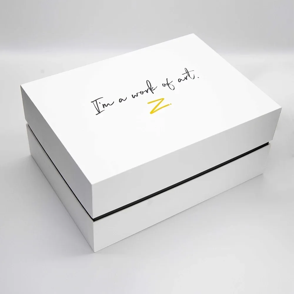 Custom Luxury High Quality Rigid Cardboard Packaging White Removable Lid Paper Gift Boxes With Neck
