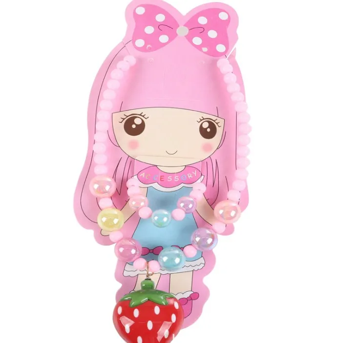 hot sale Cartoon Princess Bracelet Children Decoration Box Set Acrylic Color Pearl Necklace Bracelet Jewelry Sets