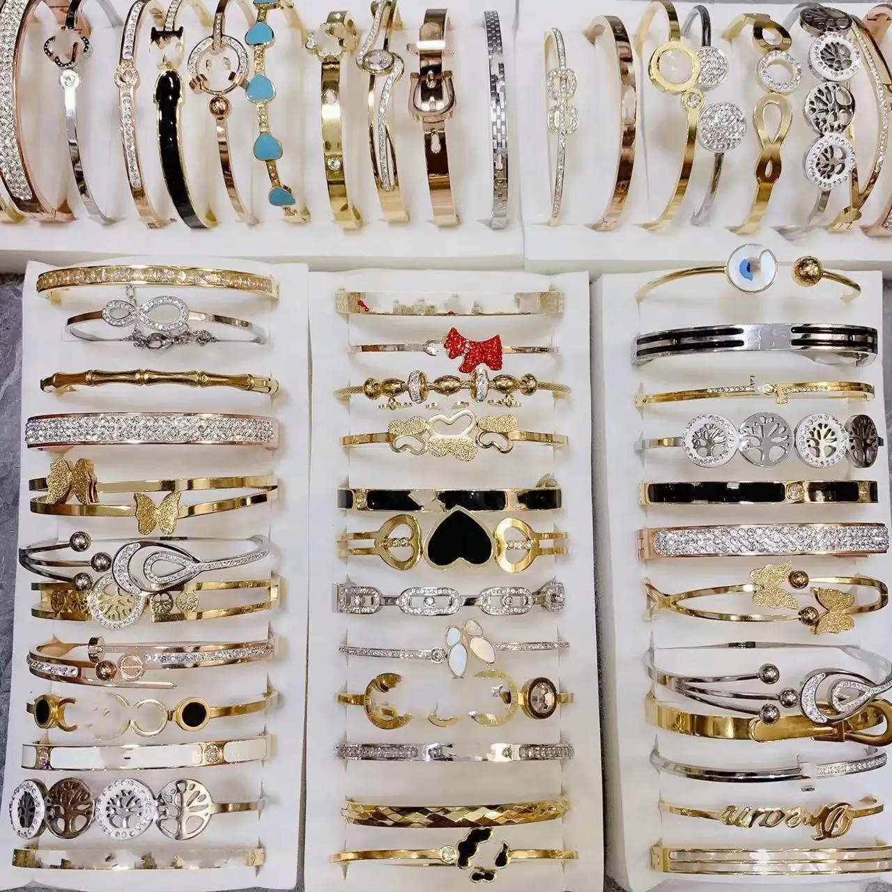 Luxury Designer Brand Jewelry Inspired Stainless Steel No Tarnish No Fade Bracelets Bangles For Women