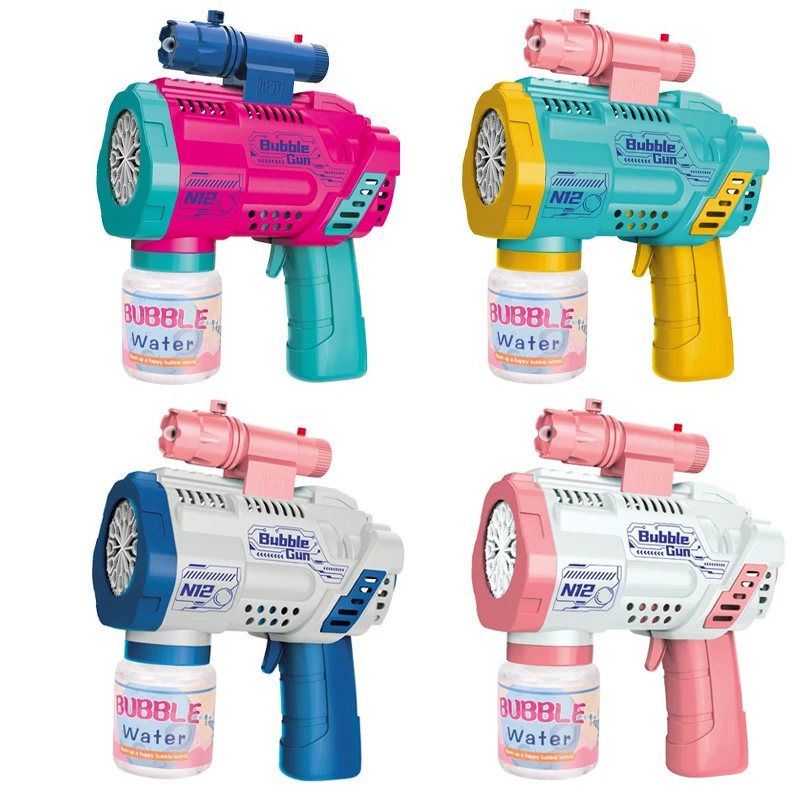 Wholesale Electric Starfish Battery Custom Bubble Blower Machine Children Seastar Led Light Up Toys Bubble Shooting Gun For Kids