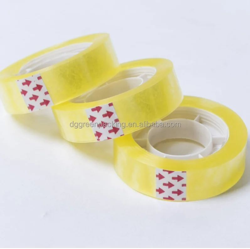 Хорошее качество прочная вязкая настольная лента школьная допп акриловая прозрачная и желтоватая цветная офисная канцелярская