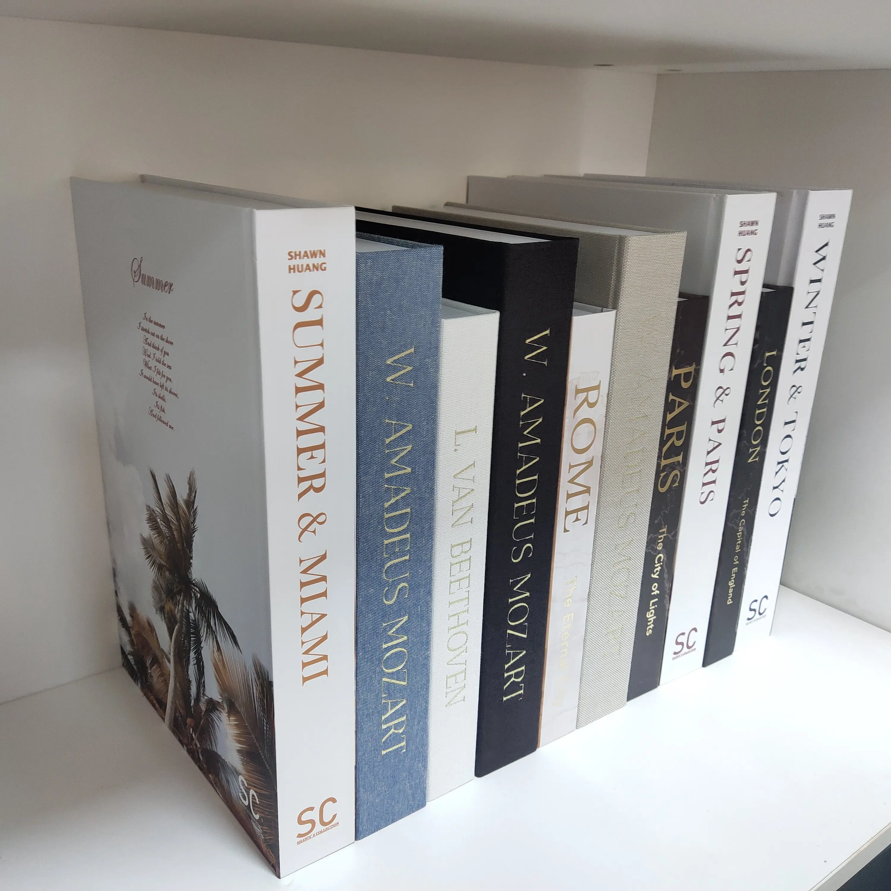 Decorative Books Customized Printed logo Hardcover Decorative Books Faux Books for Display NO PAGES