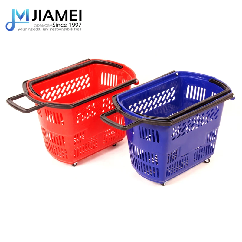 JIAMEI мягкая пластиковая корзина с ручкой для покупок в супермаркете