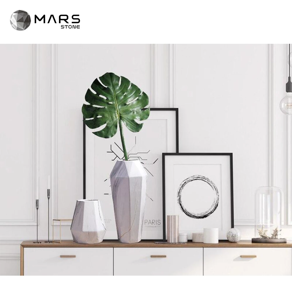 Custom Design Natural Stone Vases Home Decoration White Marble Small Vases For Centerpieces