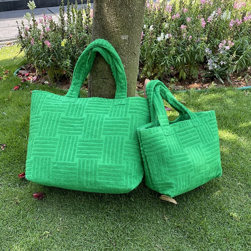 Sac Tendance 2024 Newest Products Designer Women Bags High Quality Large Terry Towel Beach Toweling Bag Tapestry Tote Bag Custom