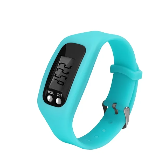 2024 customized color sport wrist silicone watch steps counter calories with fitness pedometer digital watches