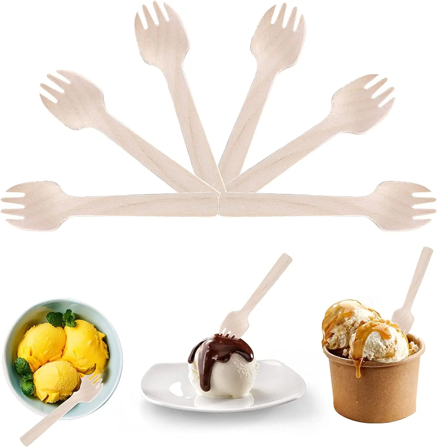 Biodegradable Disposable Wooden Ice Cream Spoon/forks/knives