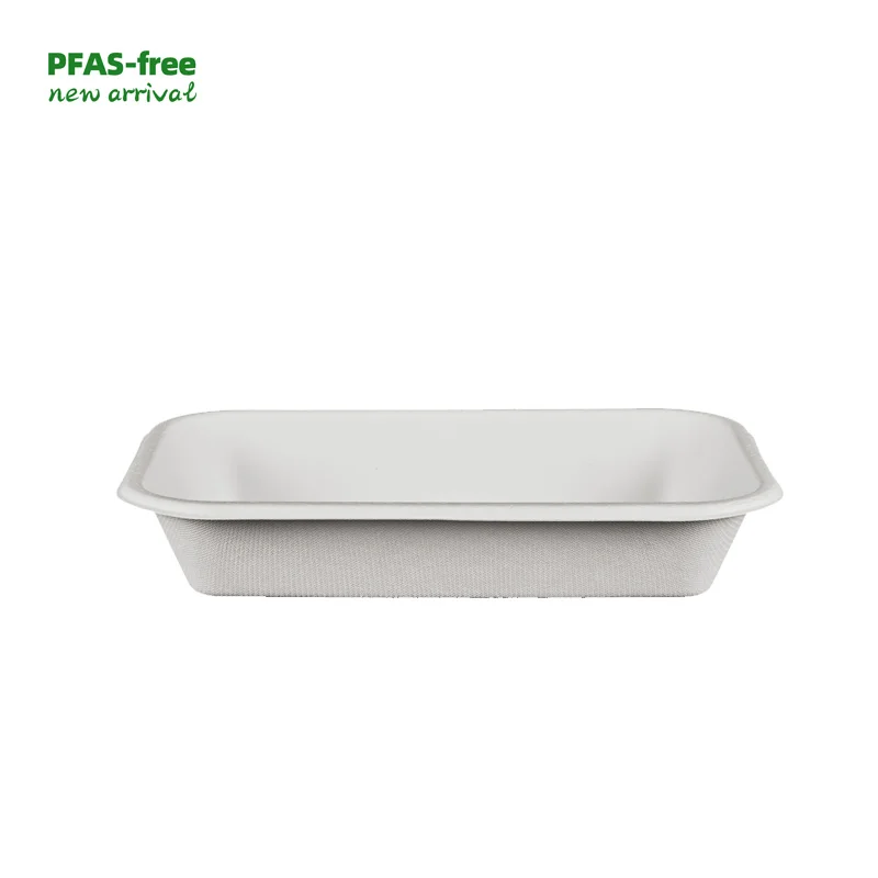Pfas-free Eco Friendly Sushi Paper Food Biodegradable Food Tray with Lid Rigid Boxes Square Paperboard Dinnerware Set Soya Milk
