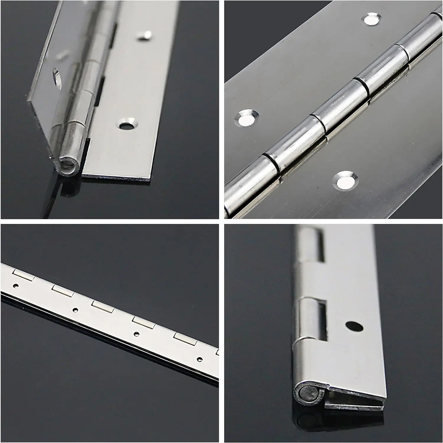 Leaf Thickness Heavy Duty Stainless Steel 12inch Piano Hinge Continuous Hinge with Screws for Cabinet Boat Door