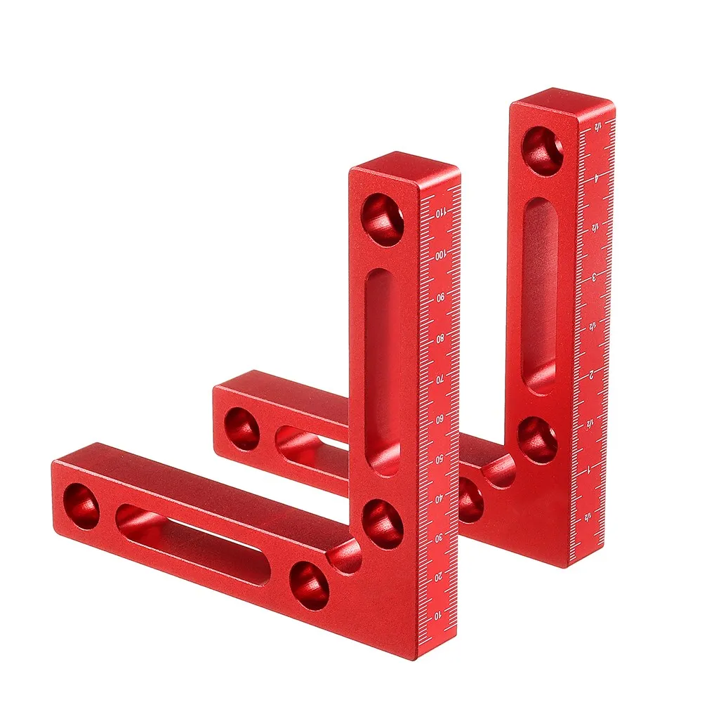 90 Degree Precise Clamping Square Right Angle Clamps L Shape Auxiliary Fixture Machinist Square with Metric and Inch Sacle