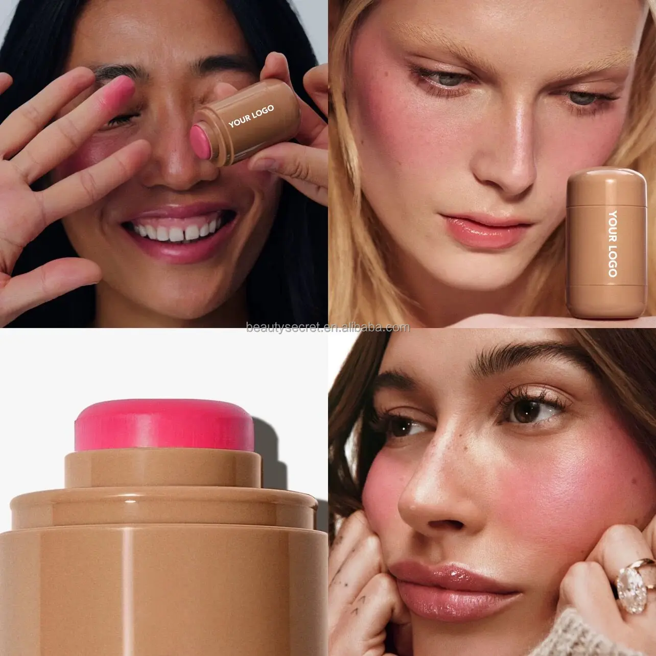 Private Label Product Blush Cheeks And Lips Pink Blush Lipstick Makeup Stick Blush Cream