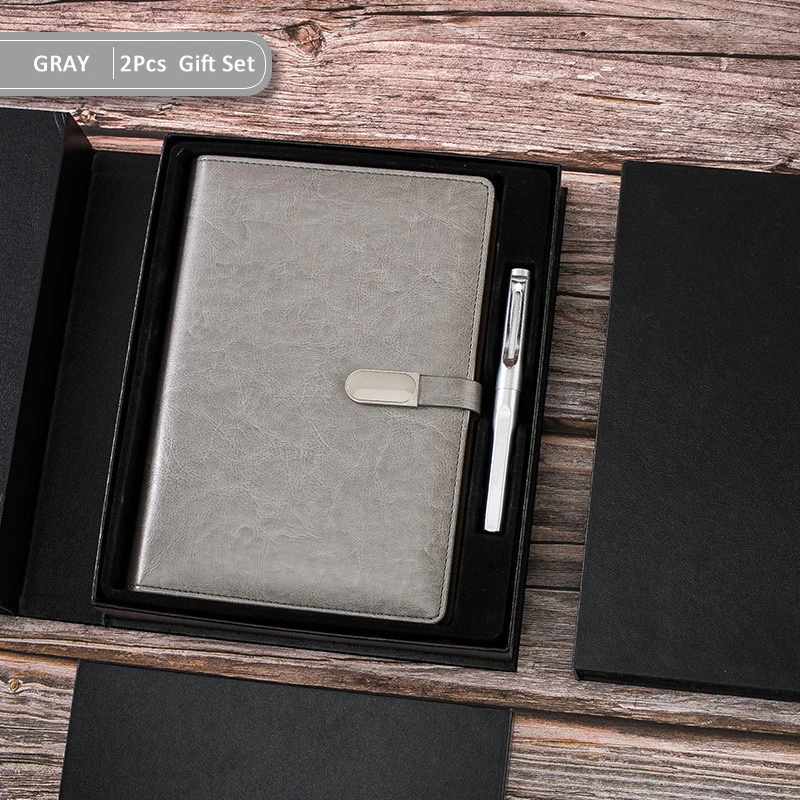 Christmas Gifts box Hot Sales 2024 classic Pu Leather A5 Notebook luxury Pen Gift Set for business promotion