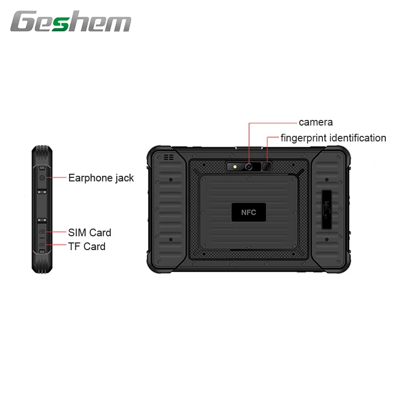  Прочный планшет 8 дюймов android pc gps NFC RFID считыватель IP67 водонепроницаемый пылезащитный противоударный 4 + 64 wifi камера linux