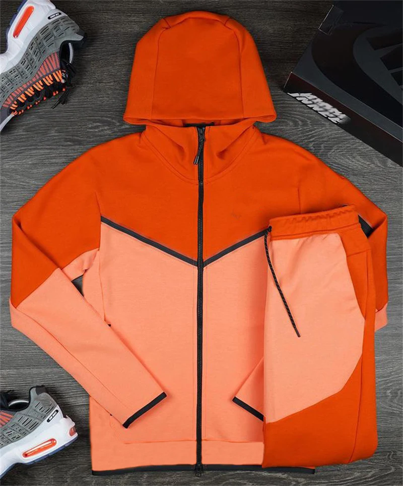 TT272 Custom with own logo mens Casual Zipper Hoodies Tracksuit Two Piece Sets Sports Suit Sweatsuit Male Training Wear