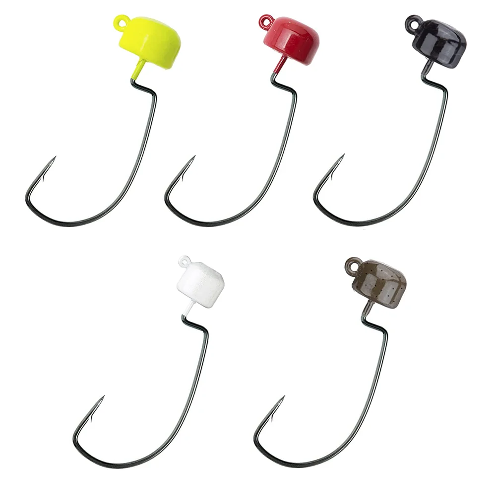 BTI-Sports Ned Rig Jig Head Fishing Mushroom Jig Bass Jig Heads Freshwater Soft Bait 3 Hook Styles 5 Weight Options B10