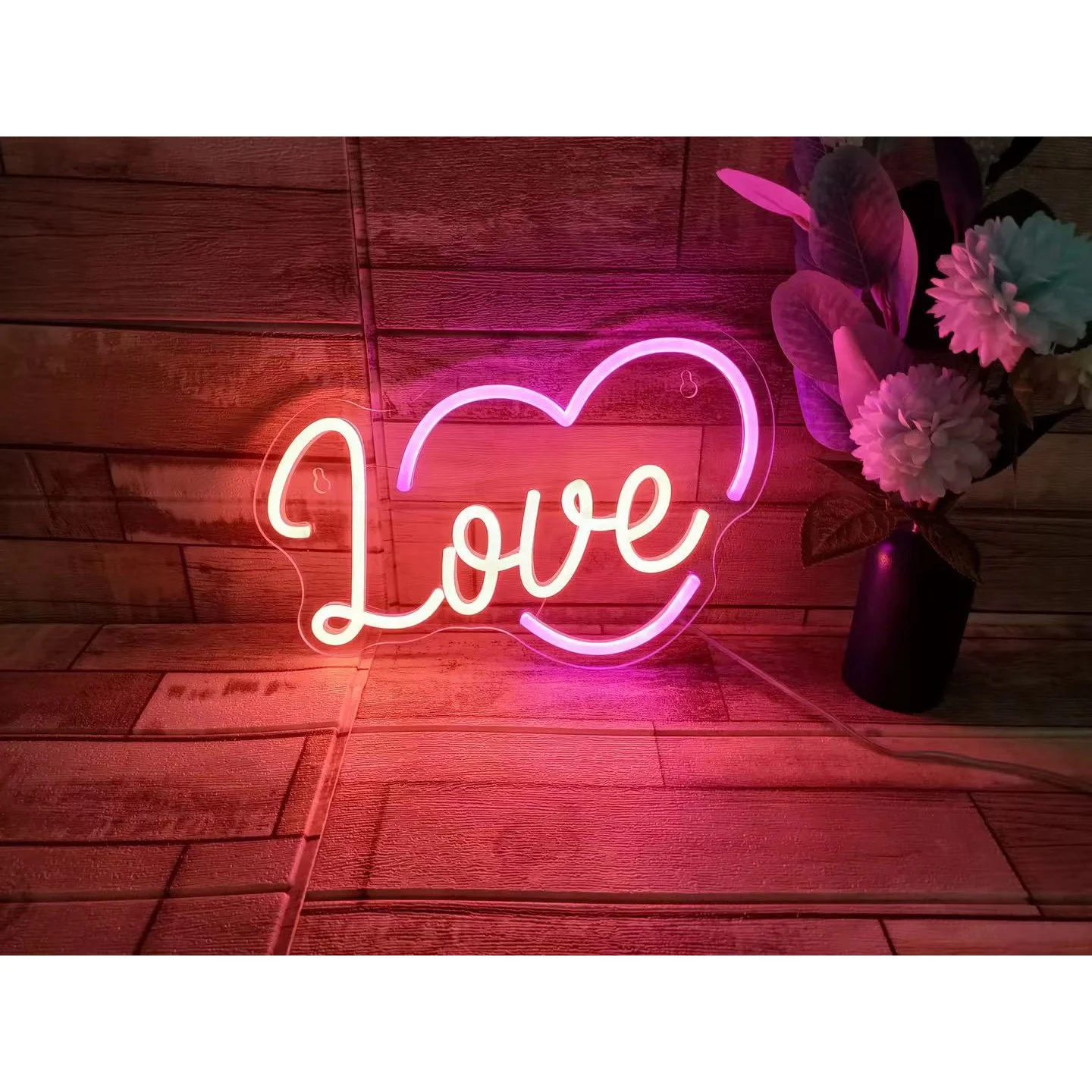 Latest promotion price products good quality glass tube love Style led neon sign