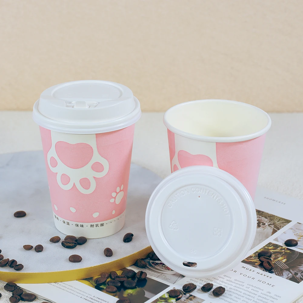 Unique Custom Design Disposable Thickened Paper Flocking Foam Coffee Cup For Hot Drink