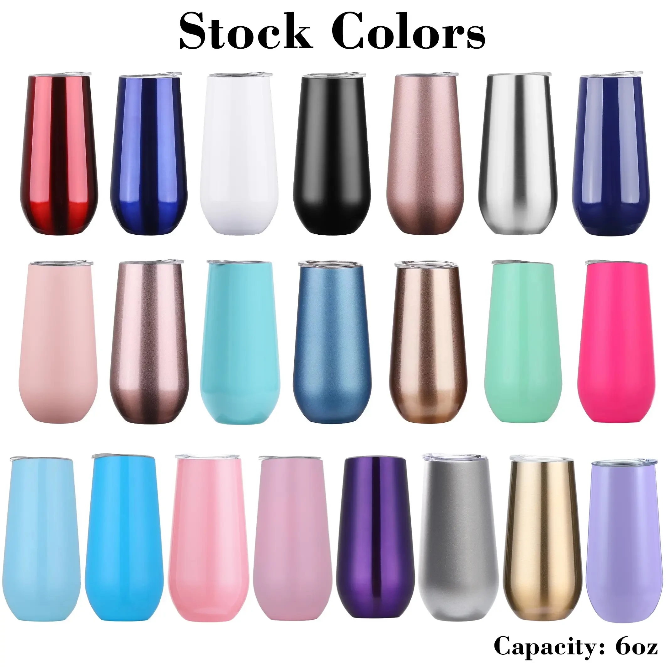 Wholesale 6oz Egg Shape Double Wall stainless steel Cocktail champagne flute vacuum cup Insulated Beer Wine Tumbler