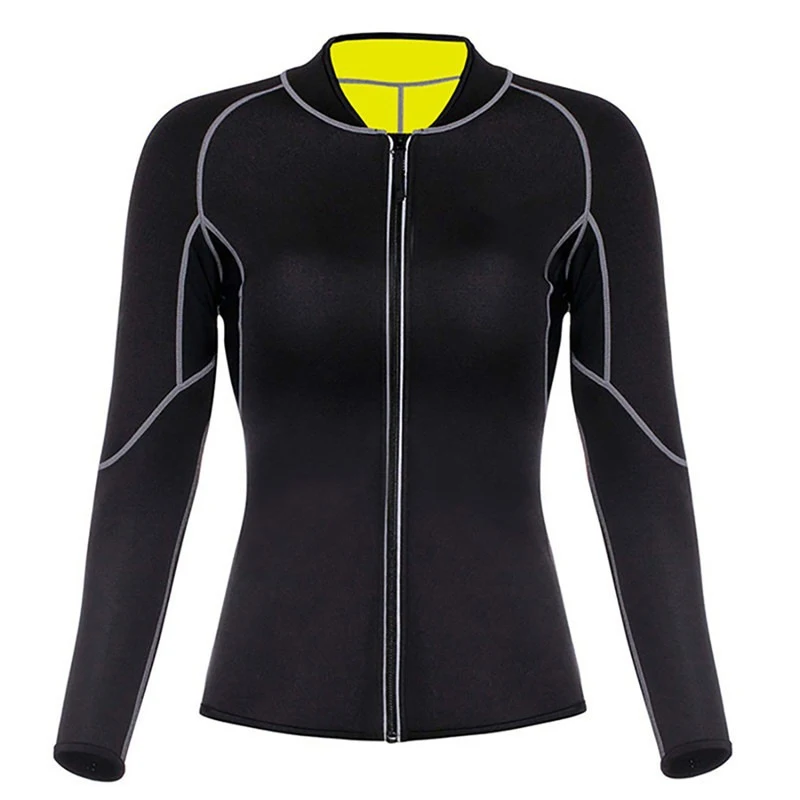 Workout Sauna Suits for Women,Fitness Shapewear Long Training Workout Jacket,Fat Burner Top Sauna Sweat Suit