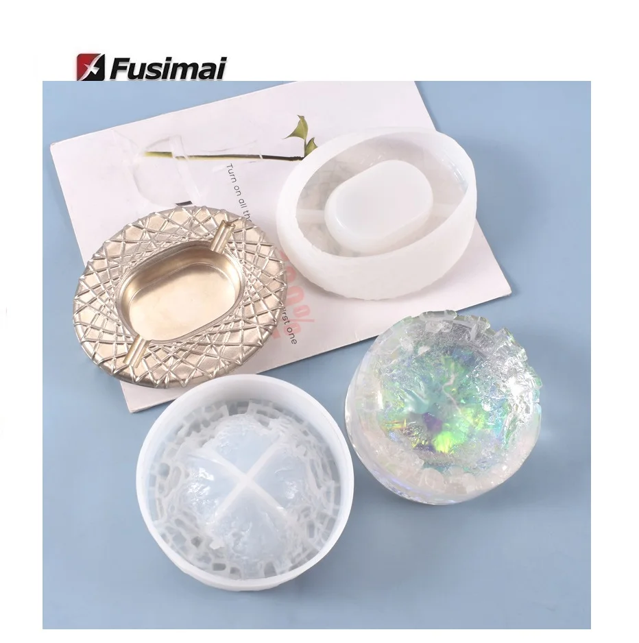 Diy Crystal Dropper Glue Storage jewelry Box Resin Mould Ox Horn Head Ashtray  Silicone Mold