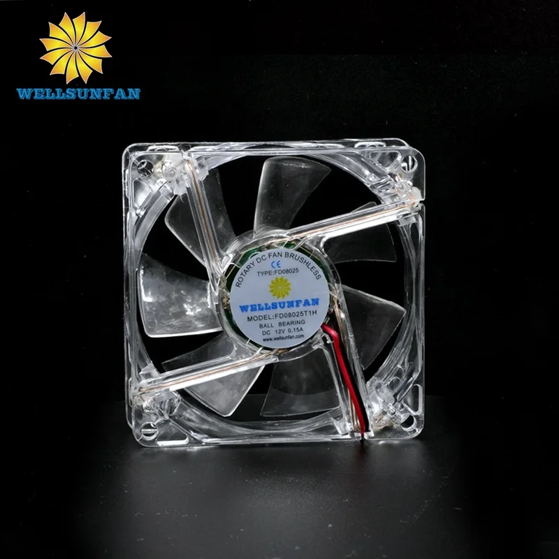 WellSunFan DC 12v/ 24v 80X80X25MM fan 4 leds for computer pc case 8025 PWM speed control 12v brushless 80MM COOLING fan