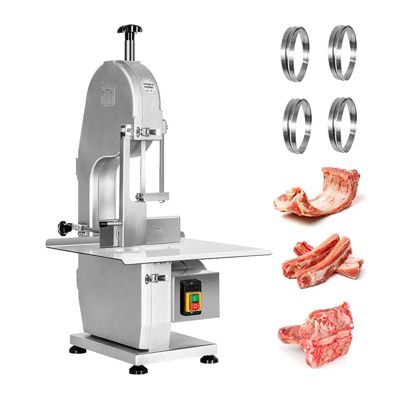 GOOPIKK Cheap 1500w Electric Commercial Frozen Meat Cutter Bone Saw Machine For Meat Processing Butcher With Extra Saw Blades