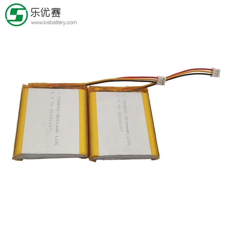 LP755060 Rechargeable polymer Li-ion battery 3.7V 3000mAh LIPOL BATTERY for Medical equipment