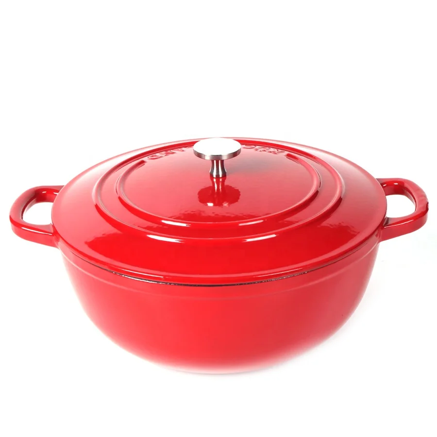 Enameled Cast Iron Dutch Oven Hotpot Camping Cookware 5 6 Quart Casserole Enamel Cooking Pot With Lid
