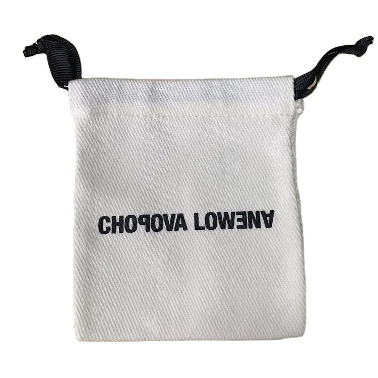 eco friendly  reusable Jewelry Gift Pouches canvas bag drawstring cotton muslin pouch cotton canvas dust bag