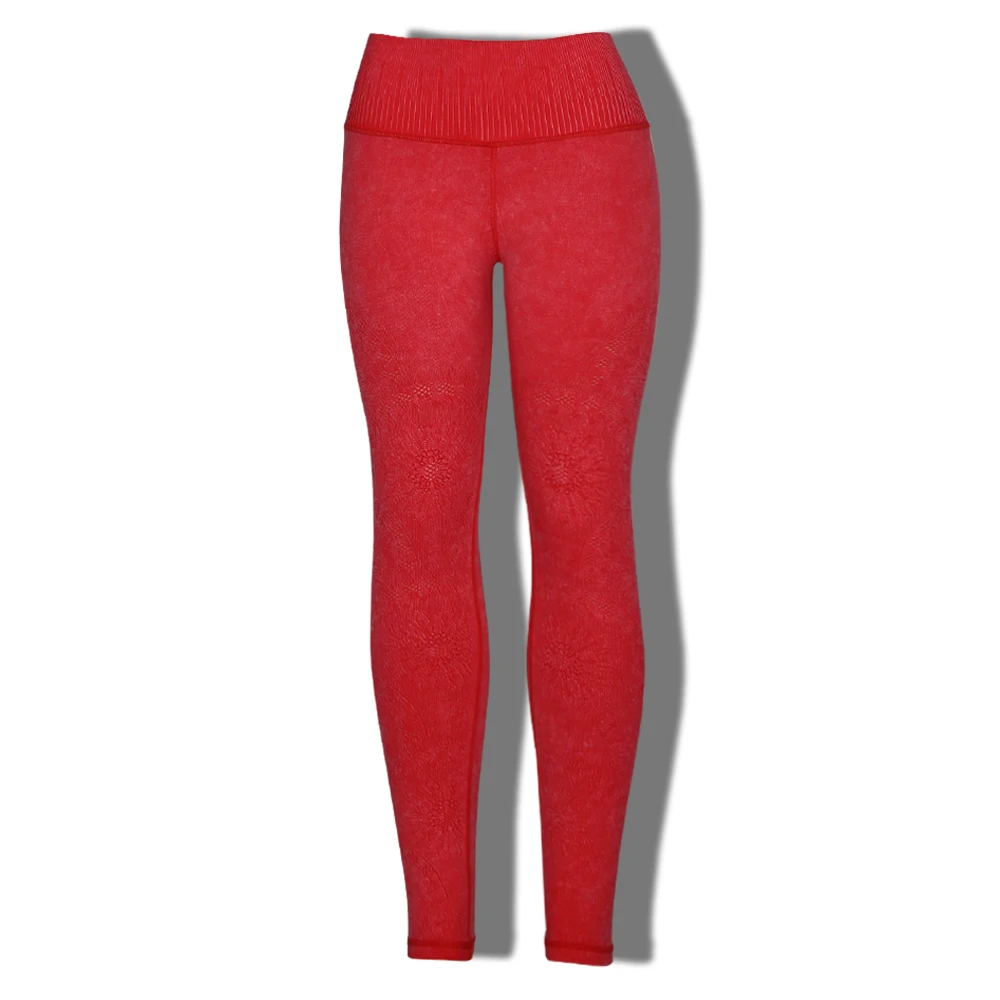 Recycled Yarn NVGTN Supplier Customize Activewear Sport Clothing  Red Pattern LEGGING