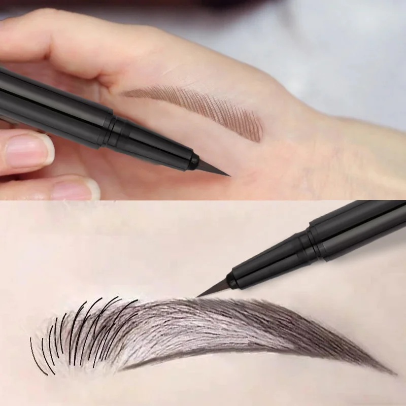 3D Waterproof Sweatproof Pencil Makeup Liquid Eye Brow Microfilling Wax Gel Pen Private Label Brow Liner Pen For Eyebrow