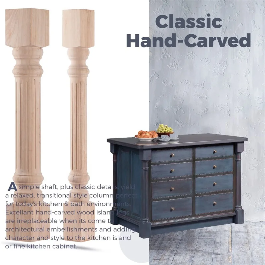 2023 Royal Beautiful Solid Wood Pillars And Baluster Luxury Stairs Decorative Wood Carved Large Column Wood Roman Newel Post