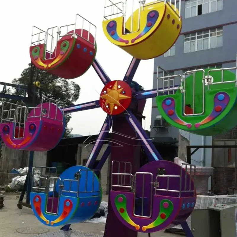 Factory Wholesale Kids Amusement Park Funfair Playground Rides Single Side Mini Ferris Wheel 5/6 Cabins for Sale