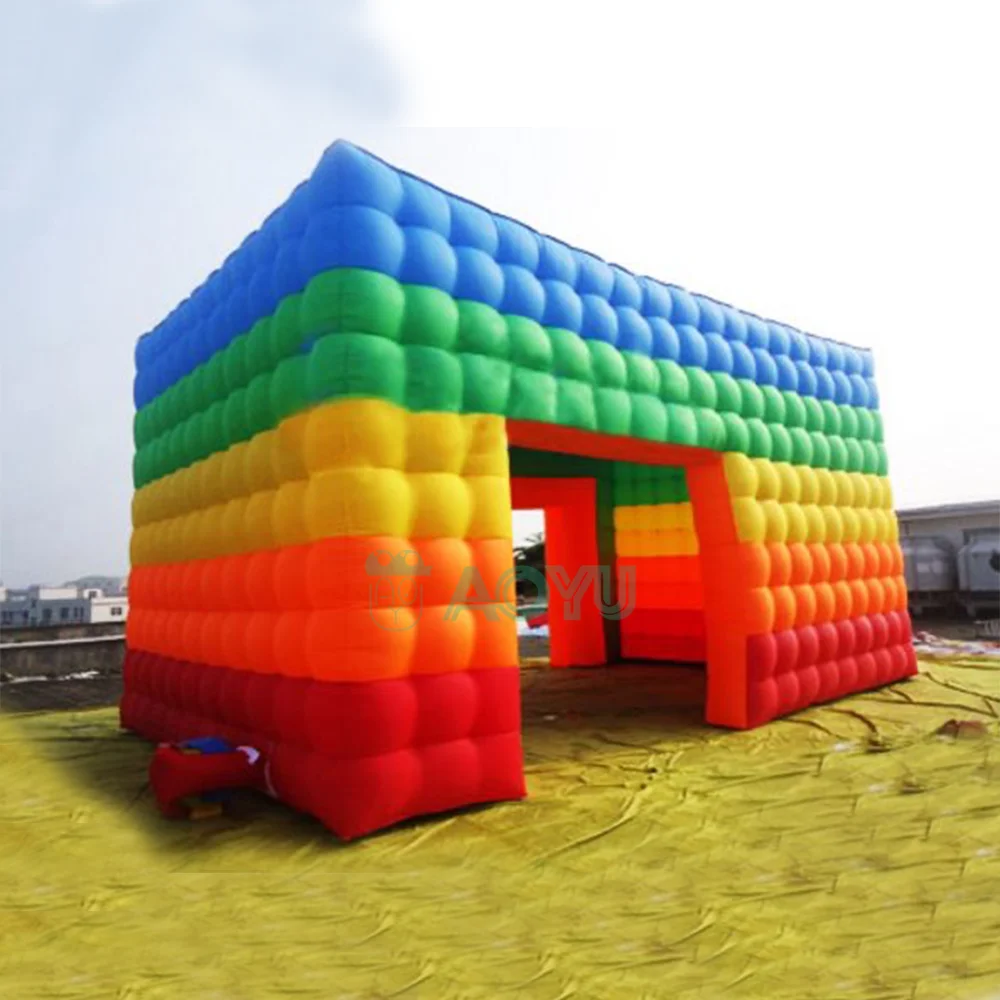 Black Portable Blow Up Night Party Lights For Inflatable White Led Disco Lighting Mobile Cube Nightclub Club Tent