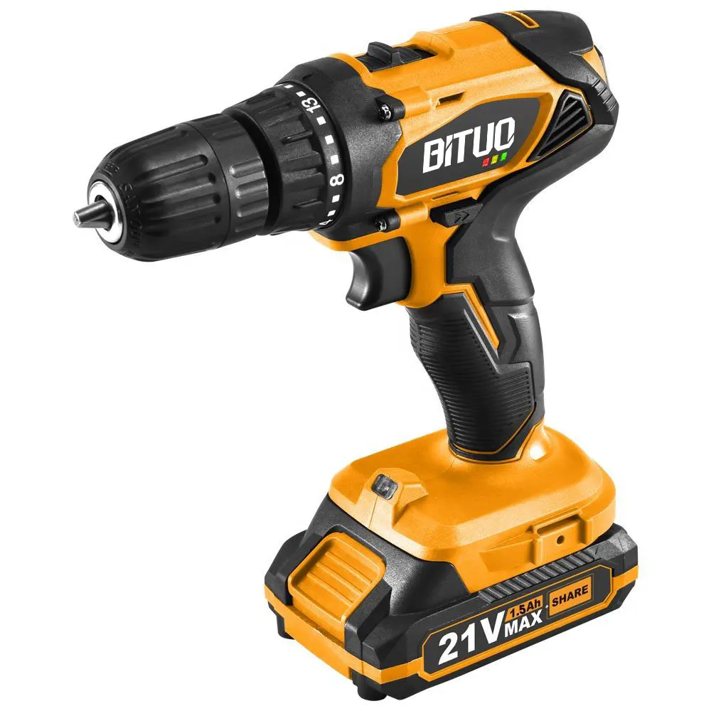 Power Tools Professional Drill Rechargeable Lithium Battery 21V Cordless Brushless Electric Drill Hand Power Drills