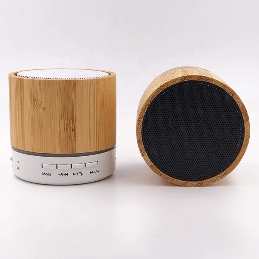 Hot Selling Cheap Mini Bamboo Finish S10 Bluetooths Speakers With TF Card AUX FM